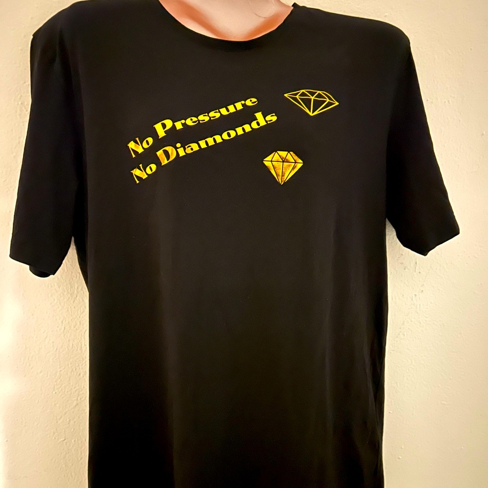 Custom soft knit xl black and gold tshirt